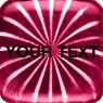Dome Hologram Label, Hot Pink Square