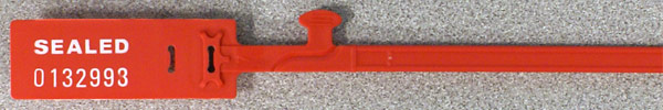 plastic security seal, red