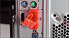 VGA Port Lock, 2 piece, Re-usable, Wire Loop Seal, Orange, MS-DB9