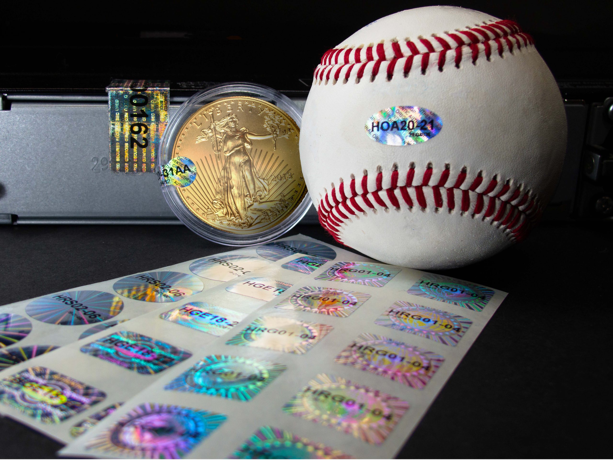 hologram-label-applications Image showing various applications of stock and custom holographic labels