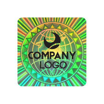 Hologram label with custom imprinted logo