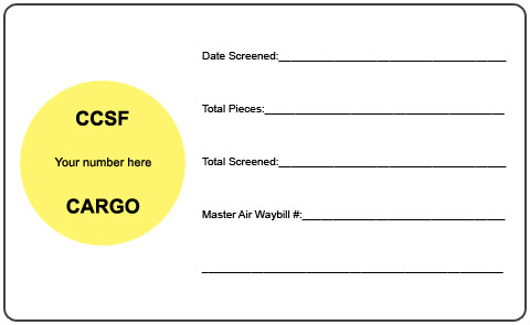 CCSF Cargo Labels