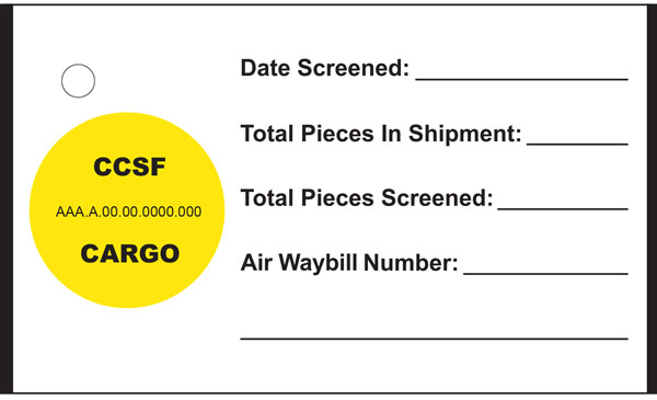 CCSF Cargo Hang Tags