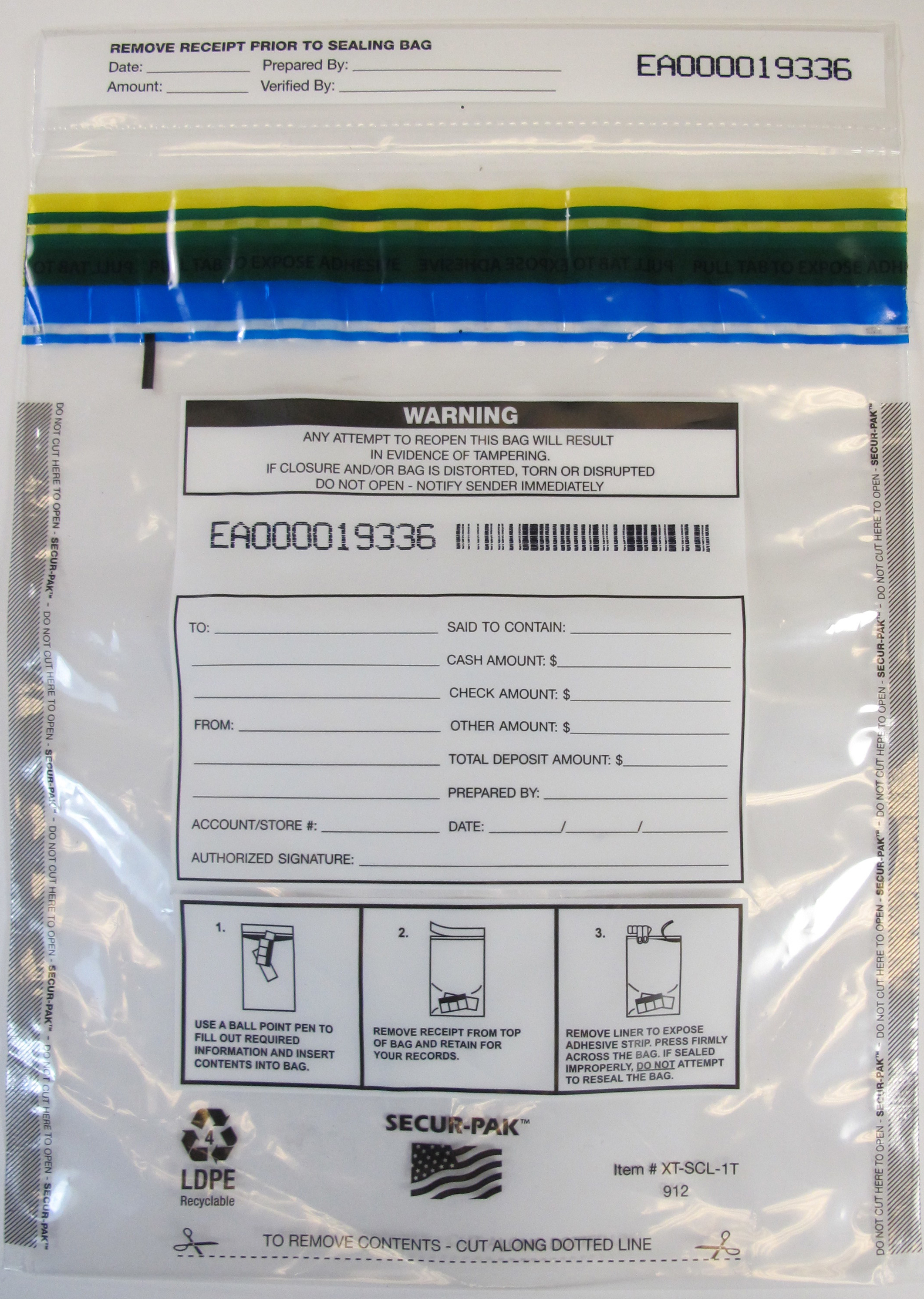 Cash Security Bag, Clear