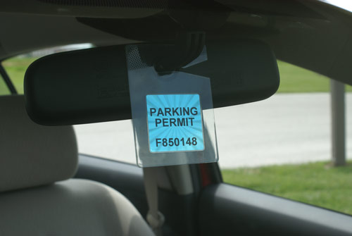 hang tag on rear view mirror