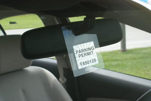 hang tag on rear view mirror