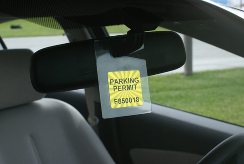 hang tag on rear view mirror