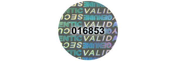 Hologram Labels, Serial Numbers