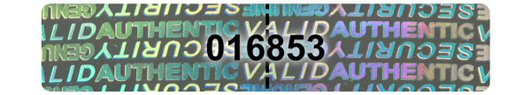 Hologram Labels, Serial Numbers