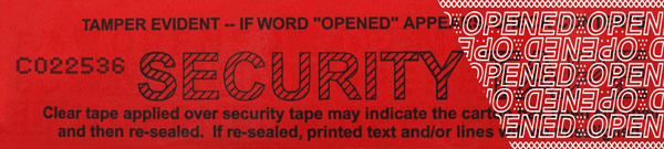 Tamper Evident Security Tape