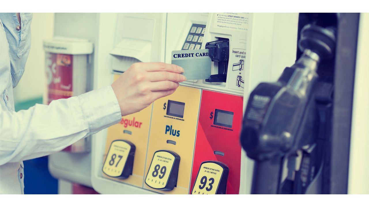 Card reader at gas pump