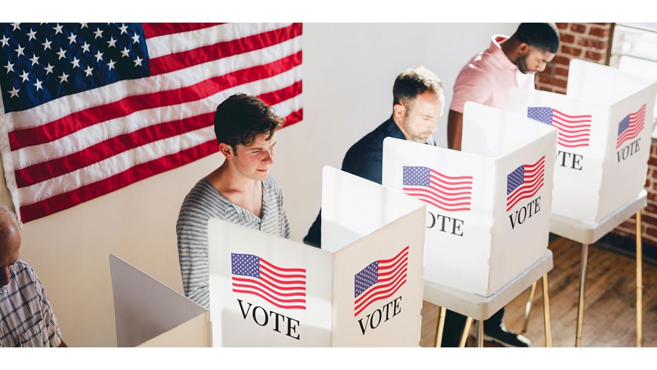 Voters at polling booth