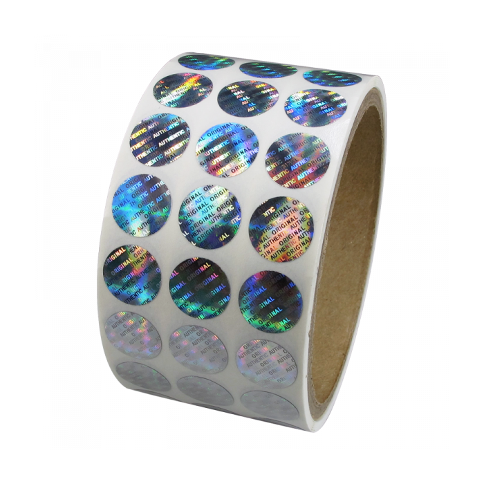 Hologram Stickers, Original Authentic, .55 in, Circle, Serial