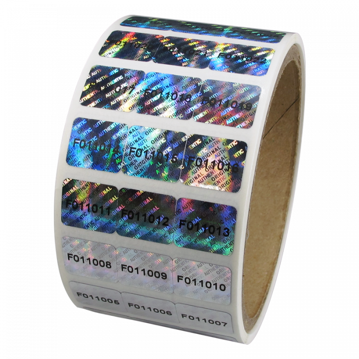 Hologram Stickers, Original Authentic, 1 x 2 in, Rectangle, Roll of 1000,  XOA20-08AA - NovaVision