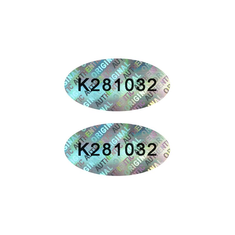 Hologram Stickers, Original Authentic, .75 x .375 in, Oval