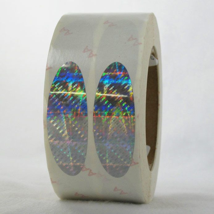 Hologram Stickers, Original Authentic, .75 x .375 in, Oval