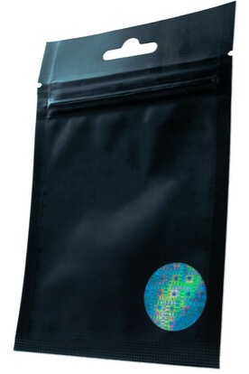 Holographic label applied to cannabis packaging